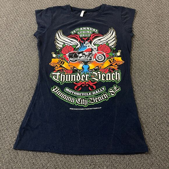 Exist T Shirt Womens M Graphic Print Black Cotton Crew Neck Pullover Cap Sleeve - Picture 1 of 9